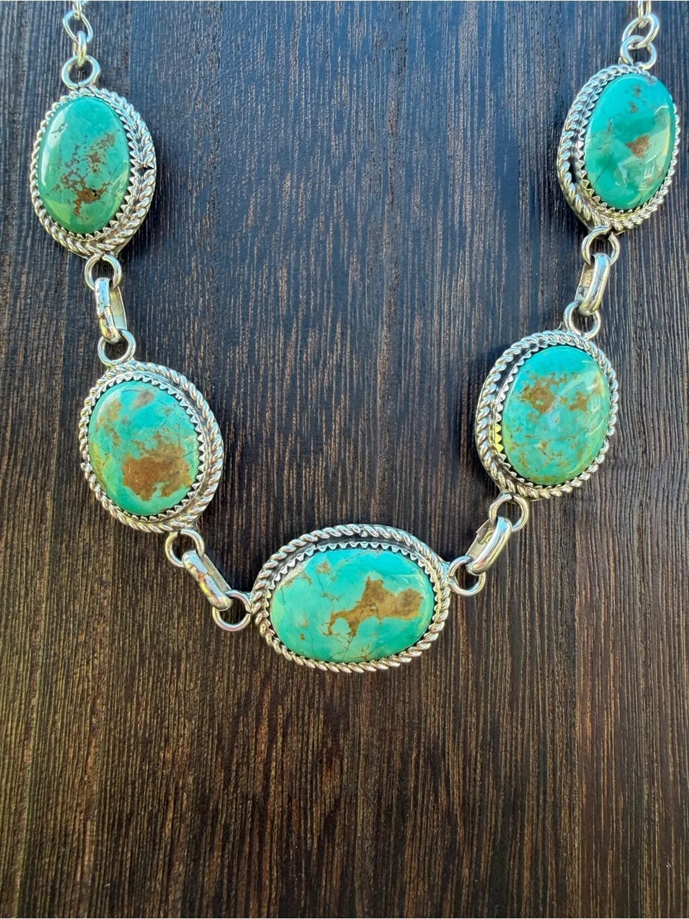 Kingman Turquoise Choker Navajo Handmade by Keith Henry - signed